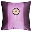 Decorative Handmade Silky Violet & Purple Cushion Cover / Pillow Sham - Golden Sunflower Design