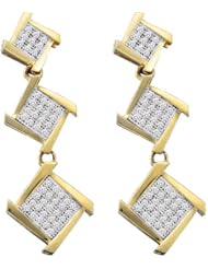 10K White Gold 0.30CT White Diamond Micro-Pave Earrings