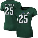 NFL Womens Philadelphia Eagles Lesean Mccoy Fair Catch IV Short Sleeve Crew Neck Tee By Majestic (Marine Green, Small)
