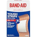 Band-Aid Brand Adhesive Bandages, Extra Large Tough Strips, 10 Count
