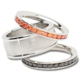 NHL Philadelphia Flyers Logo Crystal Stacked Ring Set (Size 8)