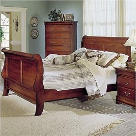 Louis Philippe Queen Sleigh Bed by SHOPZEUS
