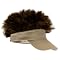 Men's Adult Tan Visor with Brown Afro