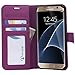 Galaxy S7 Edge Case by Abacus24-7, Purple Flip Leather Wallet Case and Stand Compatible with Samsung Galaxy S7 Edge Phone