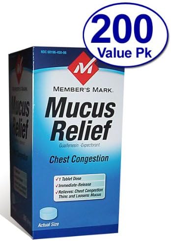 Member's Mark Mucus Relief Chest Guaifenesin 400 mg Expectorant - 200 Immediate Release Tablets