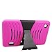 Eagle Cell Alcatel OneTouch Pop 7 Tablet Hybrid Armor Protective Case with Stand - Retail Packaging - Black/Hot Pink