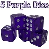 5 Purple Dice - 19mm by Brybelly