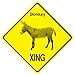KC Creations Donkey Xing Caution Crossing Sign Farm Animal Gift