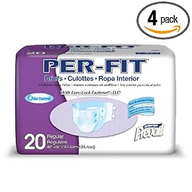 Per-Fit Briefs, Regular, 20 Briefs (Pack of 4)