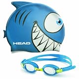 HEAD Kinder SCHWIMMSET bestehend aus einer Badekappe und Schwimmbrille (blau)
