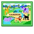 Wild Animals Large Green Personalized Print