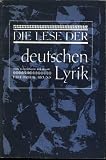 Die Lese der deutschen Lyrik : von Klopstock bis Rilke Edited With Introduction, Notes and Bibliography by Friedrich Bruns of the University of Wisconsin (Poetry in German, Introduction in English)