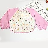 （ミス　ユー）Miss You　 食事用エプロン　子供　食事用 お絵かき用 長袖 ベビー エプロン　撥水加工 (ピンク)