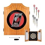 NBA Portland Trailblazers Wood Dart Cabinet Set