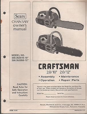 1977 Sears Craftsman Chain Saw Service Manual 2.0/10