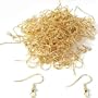 200 Gold Plated Earrings Fish Hook Wires Ball 22 Gauge