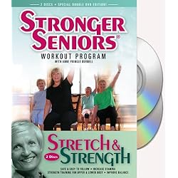 Stronger Seniors&reg; Chair Exercise Program- 2 disc Chair Exercise Program- Stretching, Aerobics, Strength Training, and Balance. Improve flexibility, muscle and bone strength, circulation, heart health, and stability. Developed by Anne Pringle Burnell