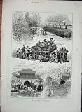 1877 Gothard Railway Tunnel Works Train Boring Machine