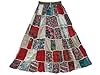 Maxi Skirt Multi Red Beige Vintage Sari Floral Patchwork Bogo Gypsy Long Skirts
