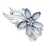 Pugster Elegant Ribbon Pale Flower Brooch