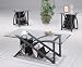 3pc Matte Black Metal Coffee & 2 End Tables Set w/Magazine Rack Storage