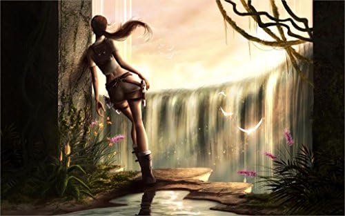 Twenty-threeA Girl A Waterfall A Wall Opening Light 24X36 Inch Poster Print 31