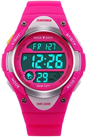 NIUBILITY 1077 Sport Digital Waterproof Wristwatch For Kids Boys Girls Pink