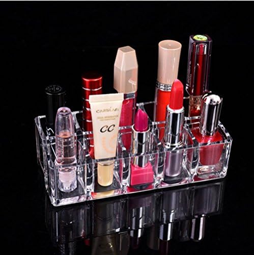 GUOGUOGO Transparent Acrylic Lipstick Holder Shelf 10 Spaces