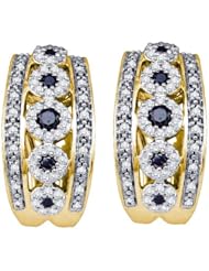 0.75ctw Black Diamond Fashion Earrings 10K Yellow Gold