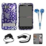 Purple Flowers Durable 2 Piece Protective Crystal Hard Shield Guard Cover C ....