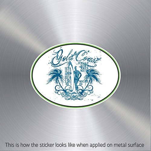 Stickers Gold Coast Surf Durable Motorbikes Speciality waterproof Sailboat (24 X 17.8 In)