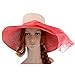 Vbiger Anti-uv Straw Large Wide Brim summer Beach Sun Hat With Bowknot (Watermelon Red)