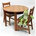 Lipper International Child's Round Table and Set of 2 Chairs, Pecan Image