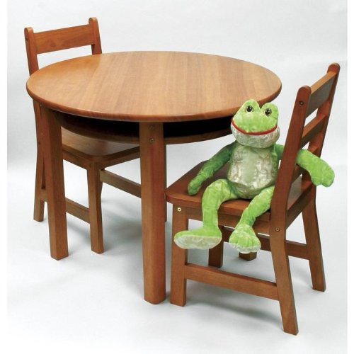 Childrens Toyshop  Toys : Lipper International Child's Round Table and Set of 2 Chairs, Pecan