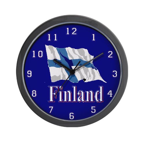 CafePress Finland Flag Wall Clock crytoplikj