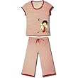 Betty Boop "Leg Kick" Short-sleeve Capri Pajamas w/polka dots for Juniors