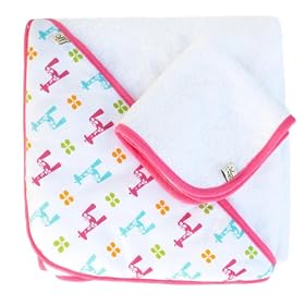 JJ Cole Collections Hooded Towel Bright, GiraffeJJ Cole Collections Hooded Towel Green Bird