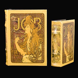Alphonse Mucha JOB 1897 Ad for Job Cigarette Papers Secret Book Box Set Czech Art Nouveau