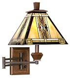 Walnut Mission Collection Plug-In Swing Arm Wall Lamp