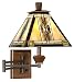 Walnut Mission Collection Plug-In Swing Arm Wall Lamp