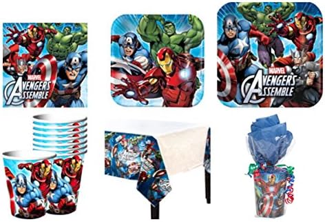 Avengers Party Supplies Standard Kit for 16 *Free Gift*