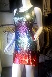 Allover Sequin Sleeveless Cocktail Clubwear Party Dress
