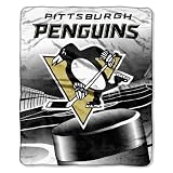NHL Pittsburgh Penguins 50-Inch-by-60-Inch Micro Raschel Plush Throw "Power Shot" Design