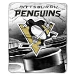 NHL Pittsburgh Penguins 50-Inch-by-60-Inch Micro Raschel Plush Throw "Power Shot" Design