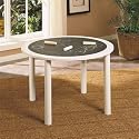 Powell White Round Chalkboard Table