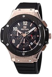 Voeons Men's Chronograph 24 Hr Indicator Military Sports Watches 3ATM Waterproof Gold Stainless Steel Mens Watches