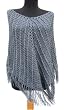 Handmade Artisan Poncho - Crochet Pride in Relaxing Charcoal-blue (100% Crocheted by Hand/fits Small, Medium, Large Sizes)