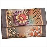 Anuschka Ladies Three Fold Wallet in Premium Peacock Safari 1070-PKS