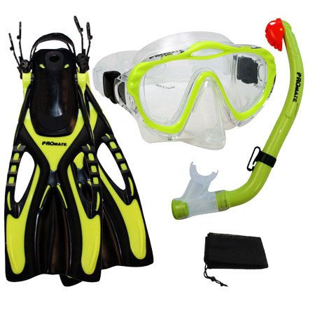 PROMATE Junior Set Snorkeling: Maschera, Pinne Secche E Borsa Rete - Per Piccoli Esploratori Del Mare