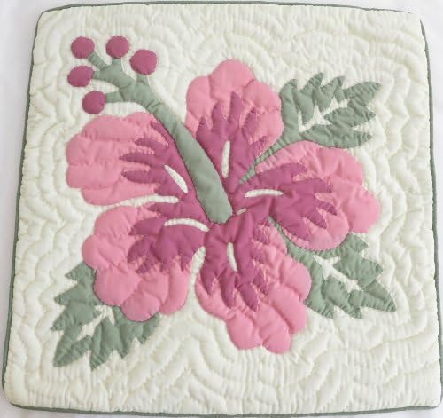 2 Hawaiian Quilt Pillow Covers, Cushions, 100% Hand Quilted/hand Appliqued 18"